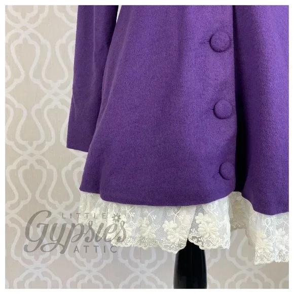 A'reve Classic Purple Tunic Coat Top - Picture 11 of 13